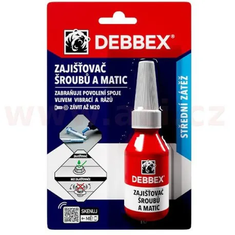 Zajišťovač šroubů a matic 10ml, DEBBEX Akční Cena