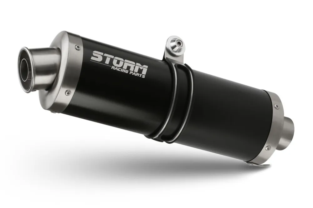 2 koncovky výfuku STORM OVAL H.012.LX2B Černá ocel Sezónní Sleva
