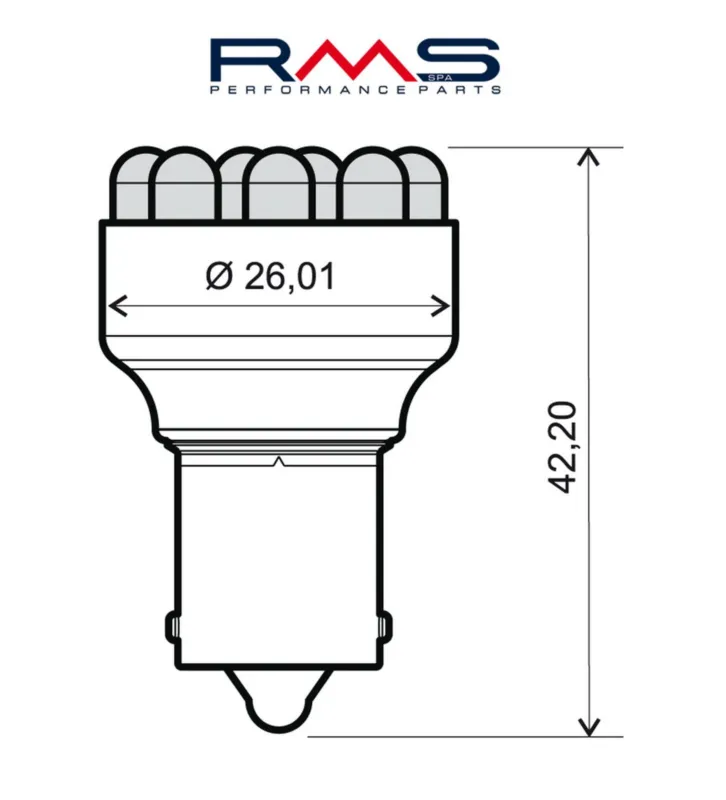 Žárovka RMS 246510510 12V 12 Led, BA15S S25 modrá Aktuální