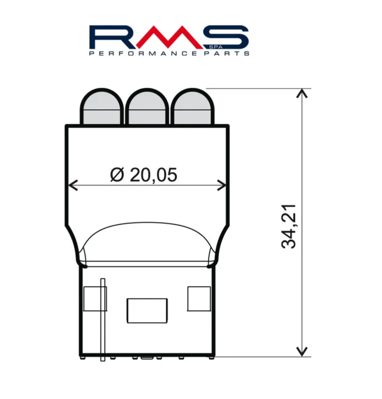 Žárovka RMS 246510530 12V 6 Led, T20 modrá (2ks) Tovární Cena