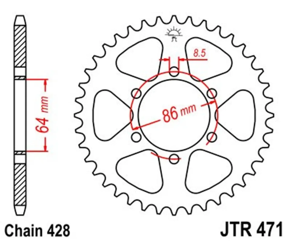 Doprava Zdarma Řetězová rozeta JT JTR 471-50 50 zubů, 428