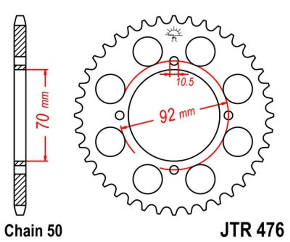 Cenový Hit Řetězová rozeta JT JTR 476-44 44 zubů, 530