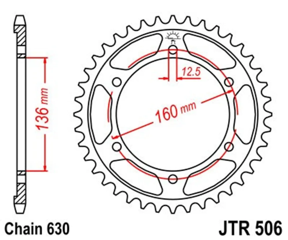 Super Cena Řetězová rozeta JT JTR 506-40 40 zubů, 630