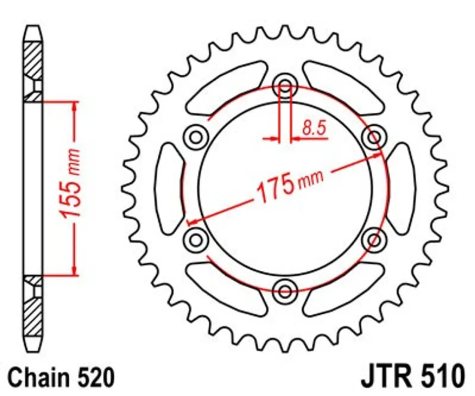 Oblíbený Řetězová rozeta JT JTR 510-50 50 zubů, 520