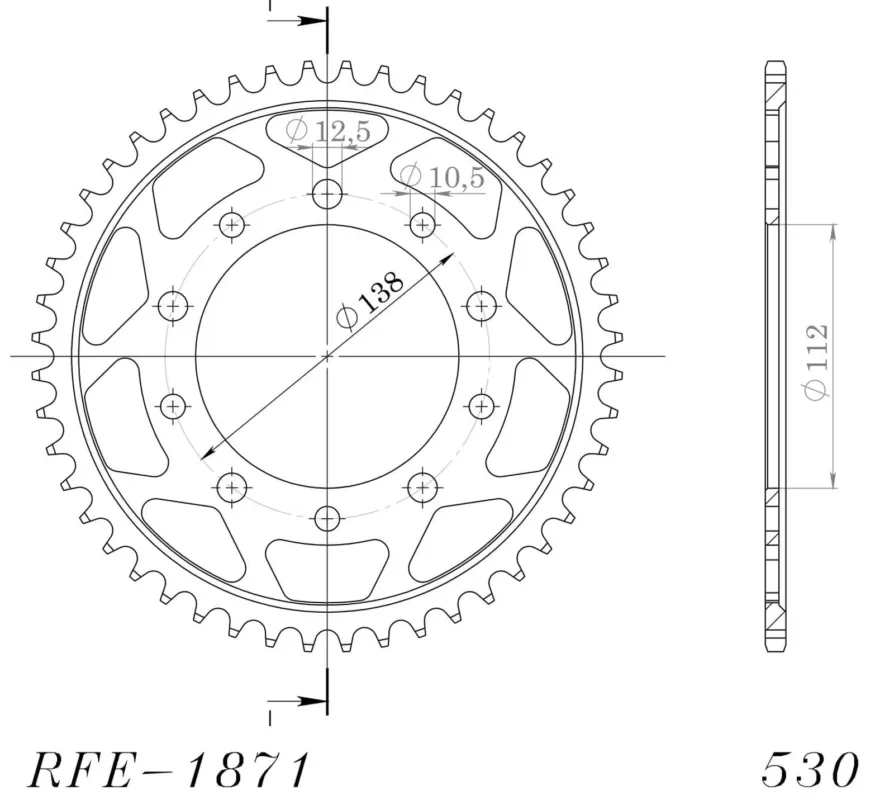 Řetězová rozeta SUPERSPROX RFE-1871:48-BLK černý 48 zubů, 530 Víkendová Akce