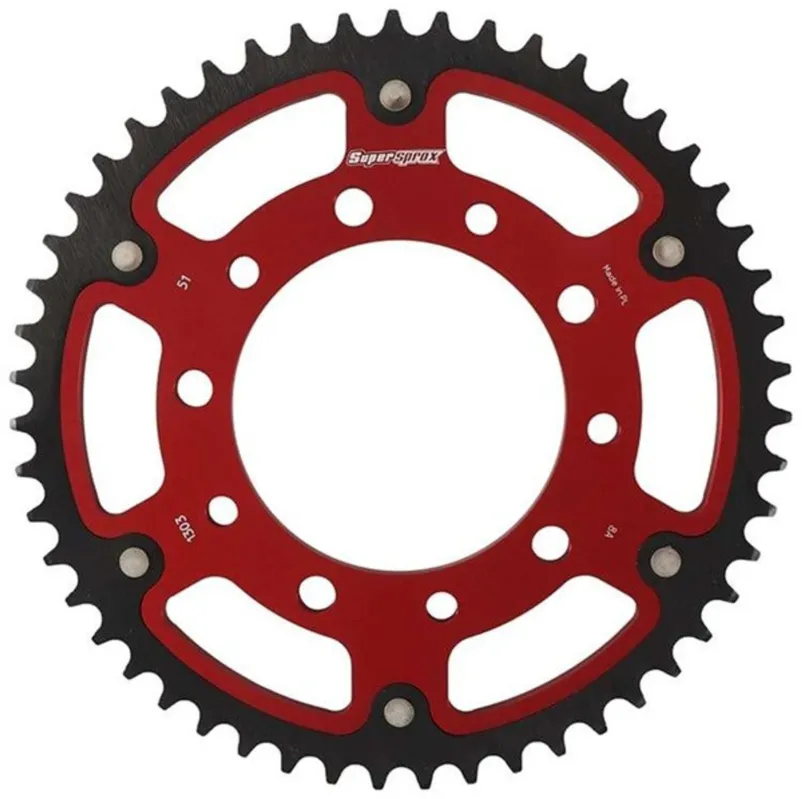 Řetězová rozeta SUPERSPROX STEALTH RST-1303:51-RED červená 51 zubů, 520 Vrácení Zdarma