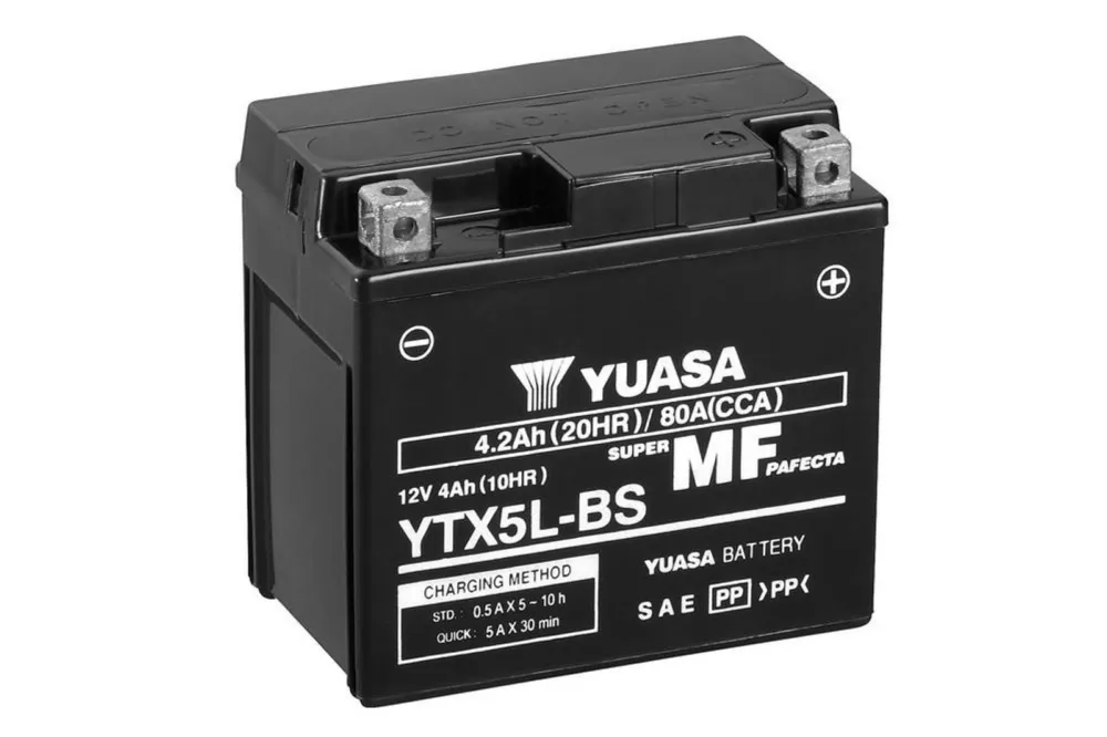 Bezúdržbová motocyklová baterie YUASA YTX5L-BS Sleva