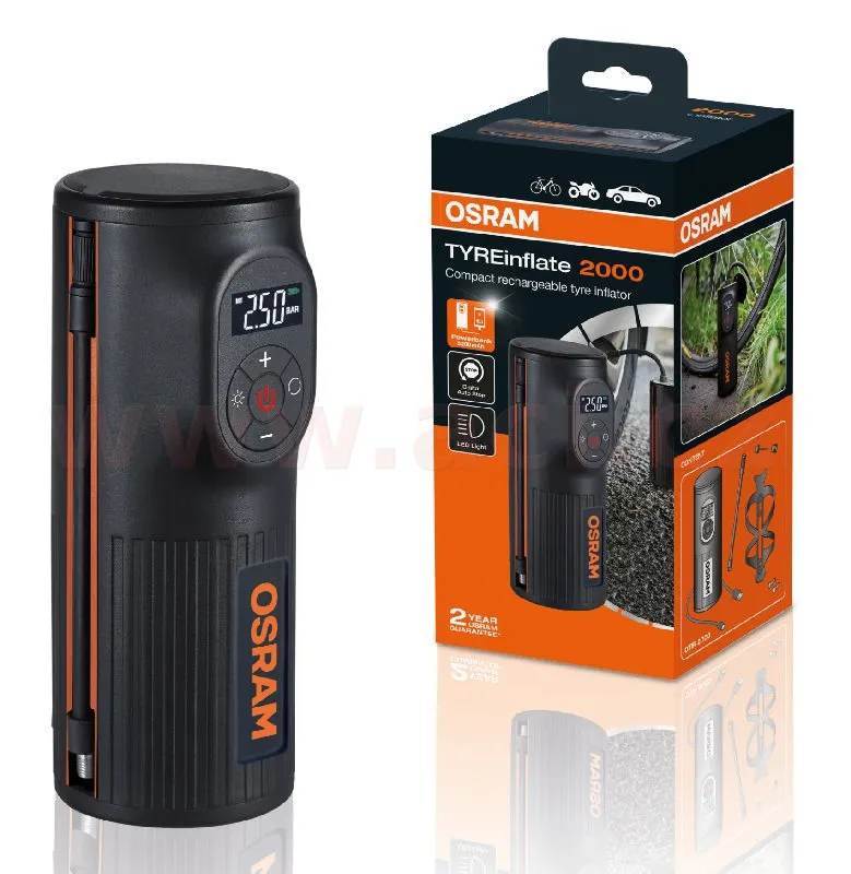 OSRAM TYREinflate 2000 kompaktní dobíjecí kompresor Oblíbený