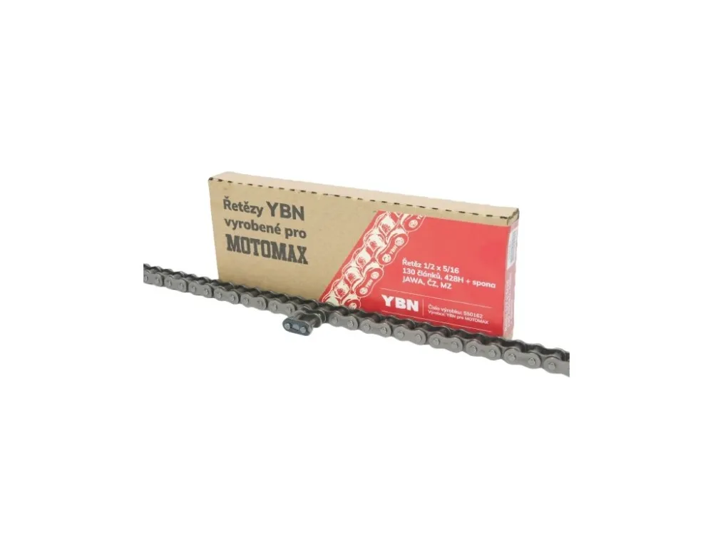Řetěz 1/2 x 5/16 - 130 článků, YBN-MOTOMAX 428H + spona, JAWA, ČZ, MZ -M Nejprodávanější