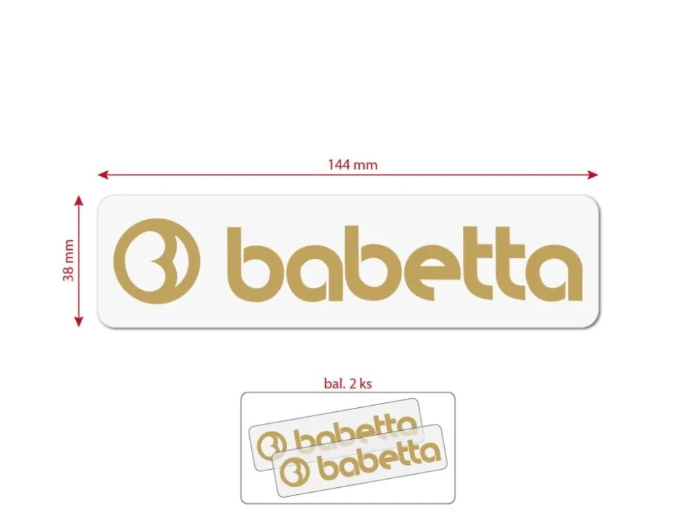 Nejlepší Volba Nálepka BABETTA 135x25 zlatá 2ks -M