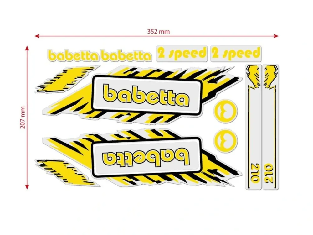Autentický Sada nálepek BABETTA žlutá -M