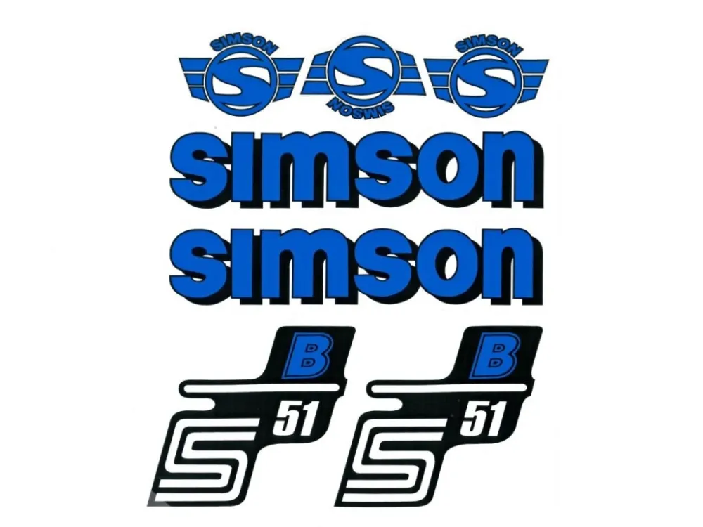 Sada nálepek SIMSON modrá -M Top Prodej