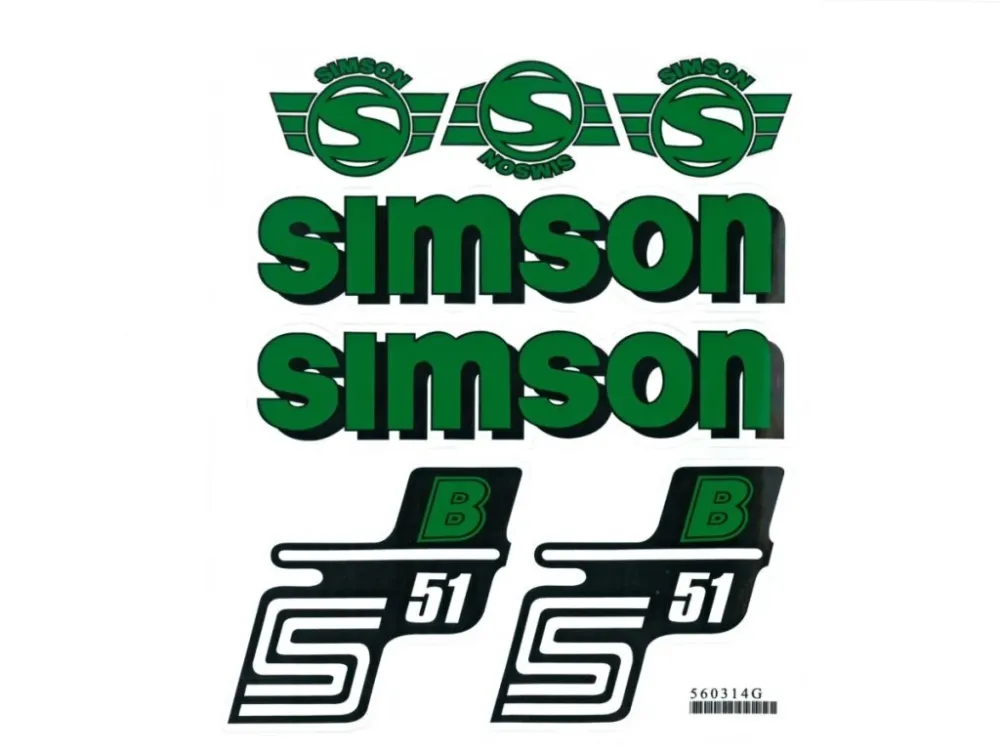 Sada nálepek SIMSON zelená -M Jen Po Omezenou Doba