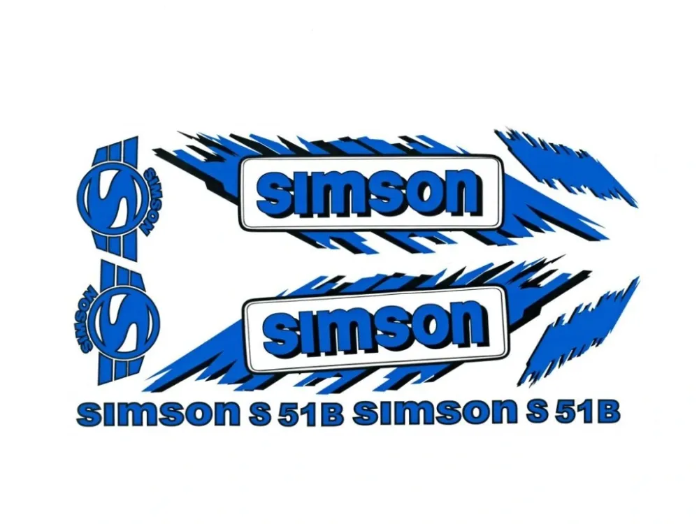 Sada nálepek SIMSON modrá -M Nakupujte Hned
