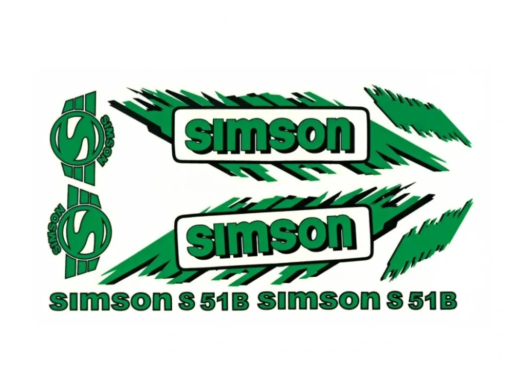 Sada nálepek SIMSON zelená -M Omezená Nabídka