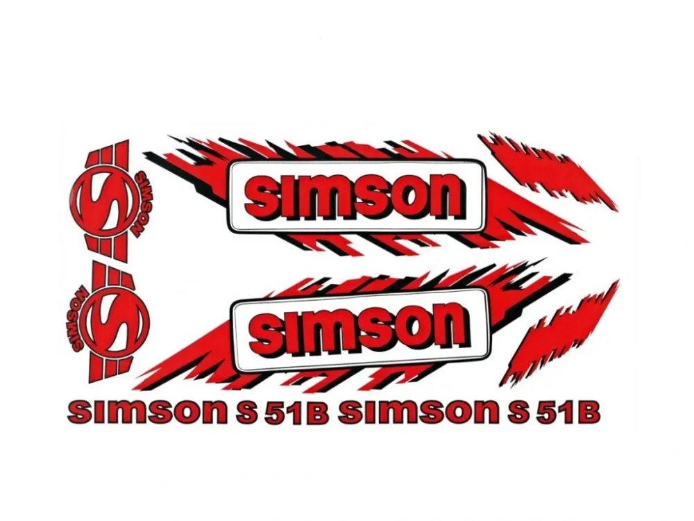 Sada nálepek SIMSON červená -M Sleva