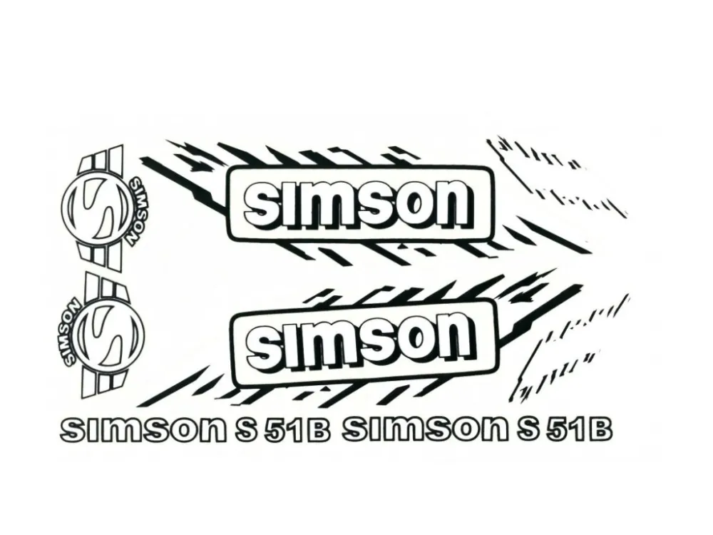 Ihned K Objednání Sada nálepek SIMSON bílá -M