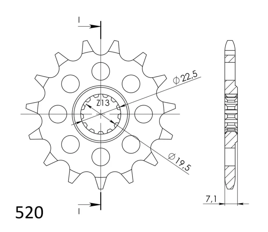Cenově Výhodný Řetězové kolečko SUPERSPROX CST-434:14 14 zubů, 520