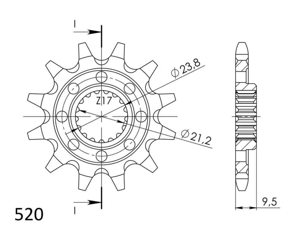 Řetězové kolečko SUPERSPROX CST-1441:13 13 zubů, 520 Oblíbený