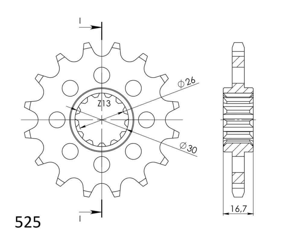 Řetězové kolečko SUPERSPROX CST-1370:17 17 zubů, 525 Originální