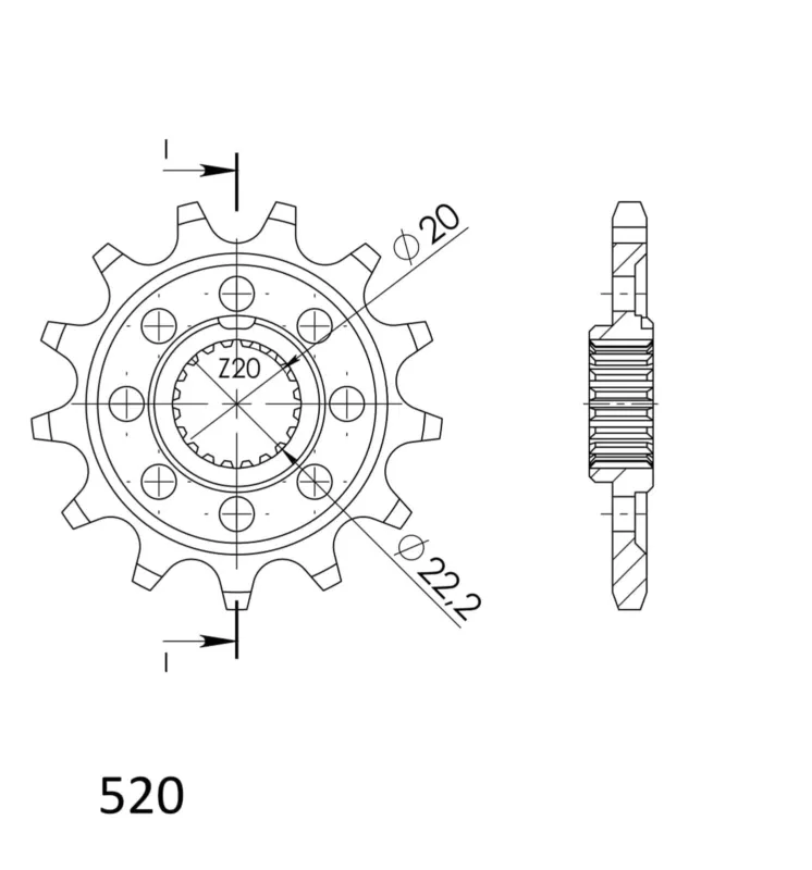 Řetězové kolečko SUPERSPROX CST-1905:13 13 zubů, 520 Oblíbený