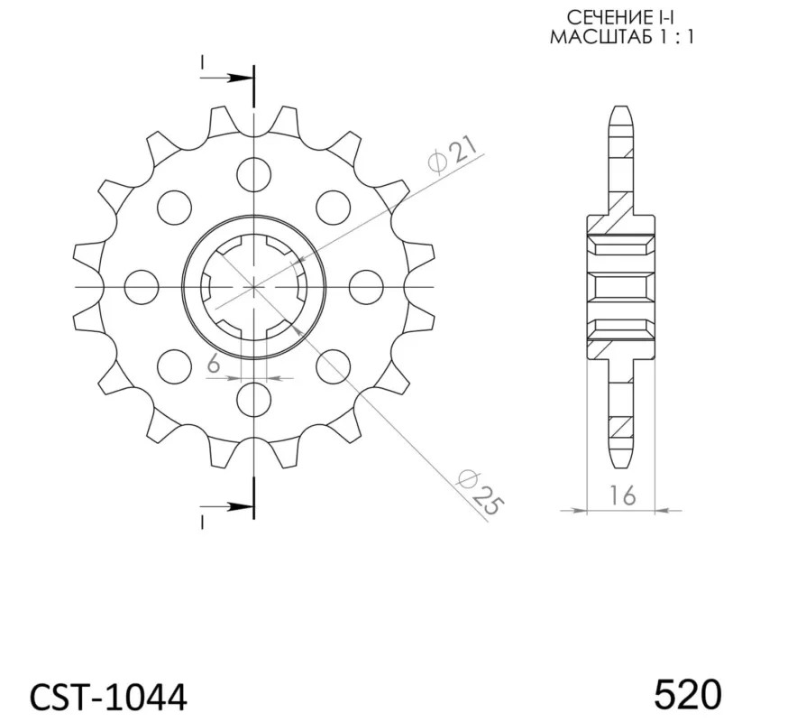 Řetězové kolečko SUPERSPROX CST-1044:14 14 zubů, 520 Expresní Doručení