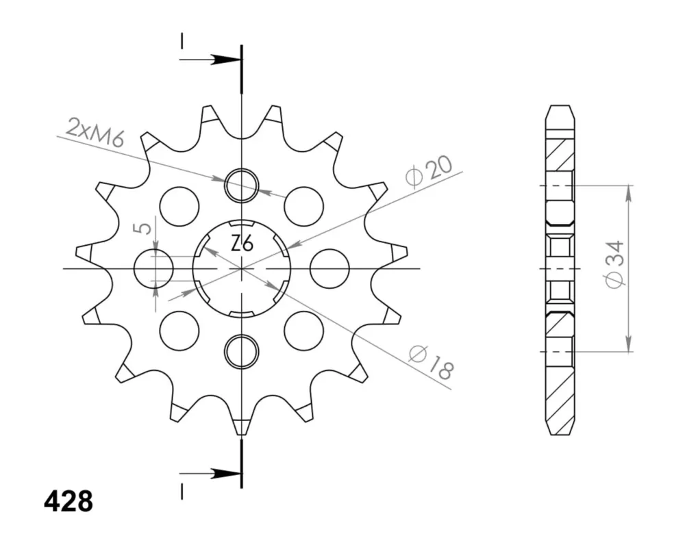 Řetězové kolečko SUPERSPROX CST-264:17 17 zubů, 428 Výprodej