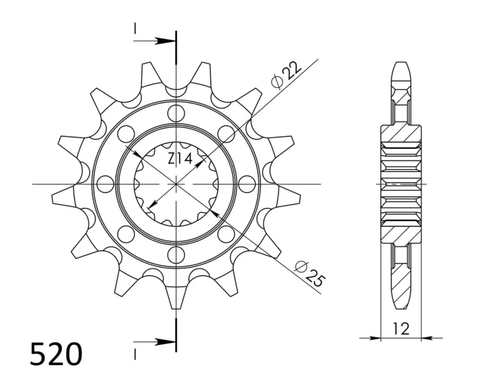 Řetězové kolečko SUPERSPROX CST-715:12 12 zubů, 520 Značkový