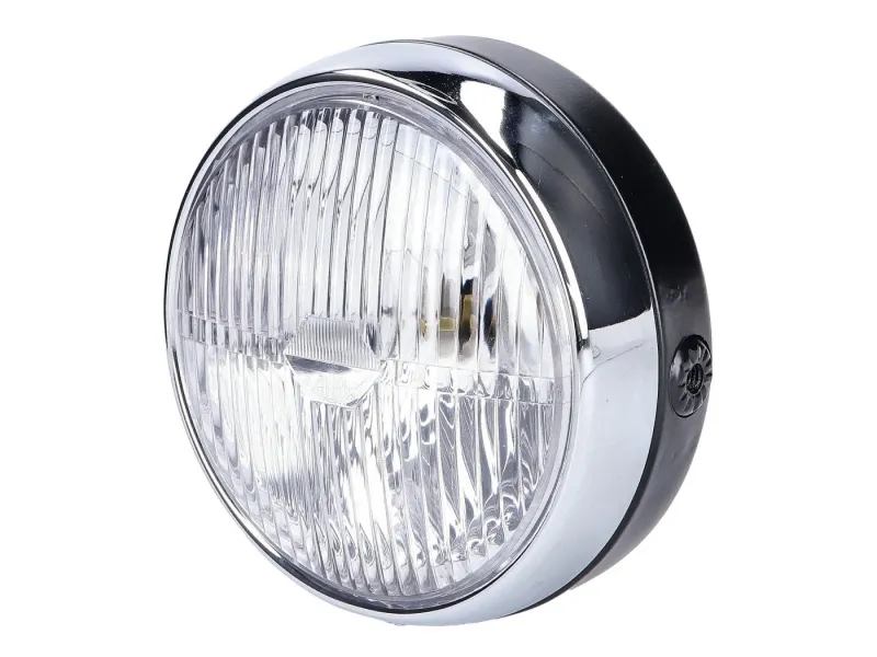 Přední světlo kulaté černé univerzální 145mm pro moped, moped Sezónní Sleva