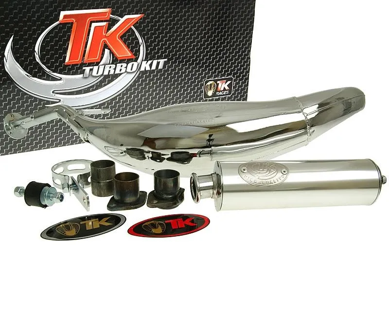 Pouze Dnes Výfuk Turbo Kit Carreras 80 chromovaný pro Derbi D50B0, EBE, EBS